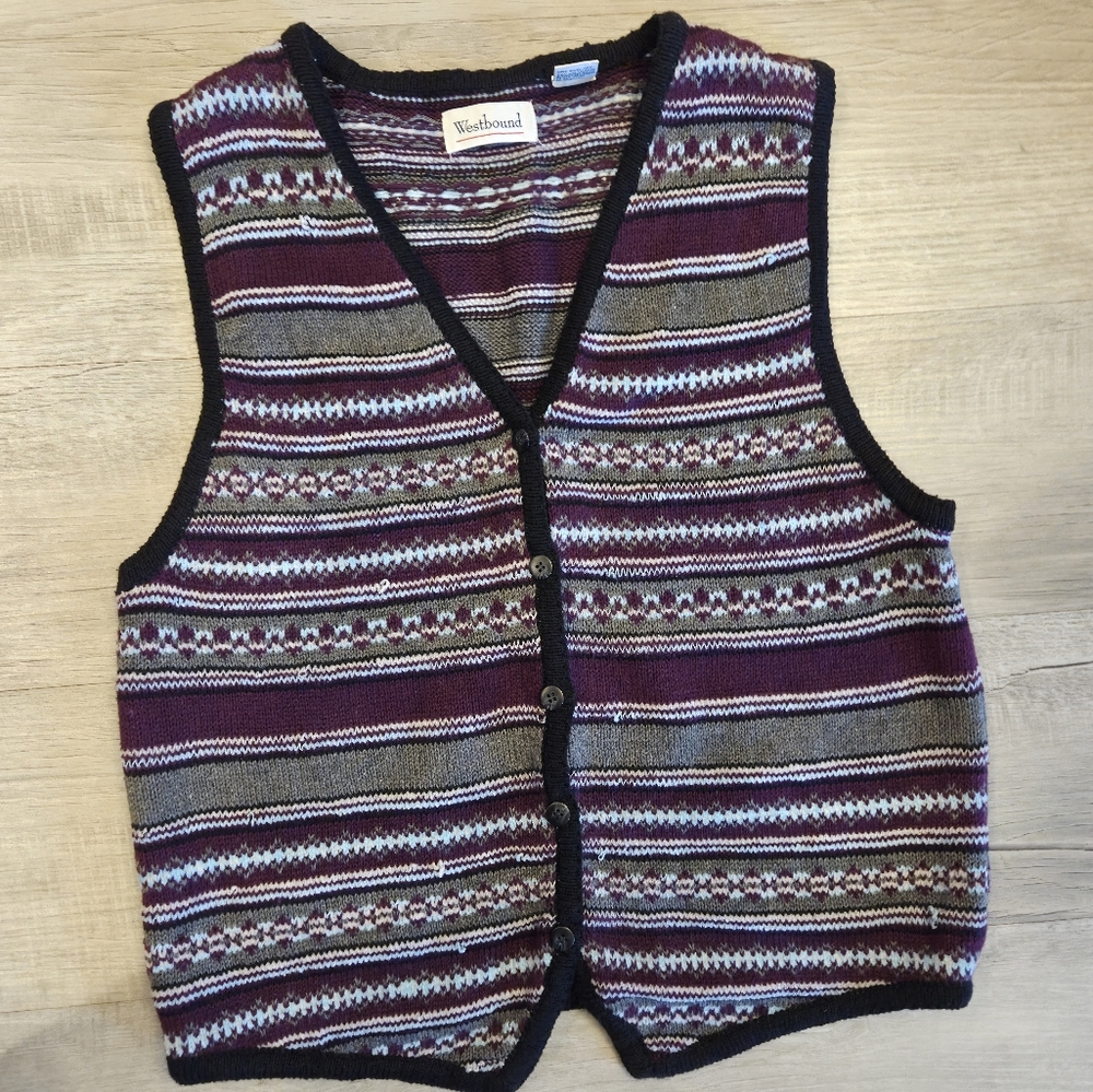 Vintage Striped Sweater  Vest